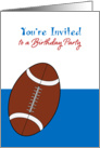 Football Theme Birthday Party Invitation Card-Football Over Blue Desig card
