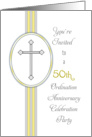 50th Ordination Party Invitation-Religious Life-Cross card