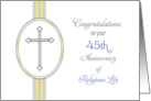45th Ordination Anniversary Congratulations Card-Religious Life-Cross card