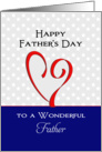 For Father/Dad Father’s Day Greeting Card-Red Heart-Star Background card