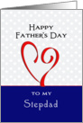 For Stepdad Father’s Day Greeting Card-Red Heart-Star Background card