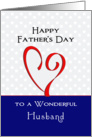 For Husband Father’s Day Greeting Card-Red Heart-Star Background card