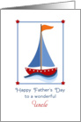 For Uncle Father’s Day Greeting Card - Blue & Red Sail Boat card