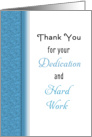 For Employee Thank You Greeting Card - Blue Vertical Border card