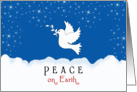 Business Peace on Earth Christmas Card-White Dove-Snow Scene card