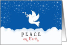 Peace on Earth Christmas Card-White Dove Bird in Snow Scene card