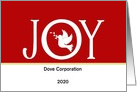 From Business Joy Christmas Card-White Dove-Red Background-Custom Text card