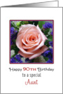 For Aunt 90th Birthday Greeting Card Pink Rose card