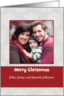 Christmas Photo Card-Customizable Text-Snowflake Design card