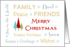 Christmas Word Art Card with Christmas Tree Design card