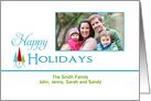 Christmas Photo Card-Christmas Tree Design-Happy Holidays-Custom Text card