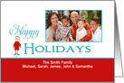 Christmas Photo Card-Christmas Elf Design-Happy Holidays-Custom Text card