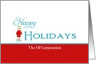Business Christmas Card with Elf-Happy Holidays-Custom Text card