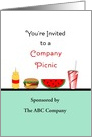 Company Picnic Invitation-Mustard-Hamburger-Watermelon-Cola-Custom card