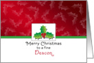 For Deacon Christmas Card-Holly & Berry-Merry Christmas card