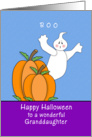 For Granddaughter Halloween Card-Two Pumpkins, Ghost and Boo card