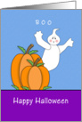 General Halloween Card-Two Pumpkins, Ghost and Boo card