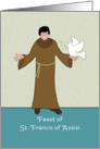 St. Francis of Assisi Feast Day Card-St. Francis and White Dove card