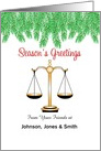 From Law Office / Lawyer Christmas Card-Scales of Justice -Custom Text card