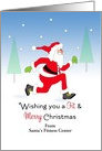 From Fitness Center Christmas Card-Santa Running-Customizable Text card