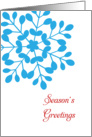 Christmas Card with Snowflake Design - Season’s Greetings card