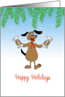 Fitness Christmas Card-Dog Holding Weights card