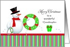 Swim Themed Christmas Card-Customizable-Snowman-Granddaughter card