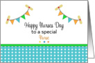 For Nurse Nurses Day Card-Banners-Bandages-Hearts-Stars card