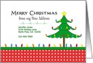 My New Address Christmas Card-Christmas Tree & Lights-Custom Text card