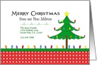 Our New Address Christmas Card-Christmas Tree & Lights-Custom Text card