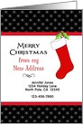My New Address Christmas Card-Red Christmas Stocking-Customizable Text card