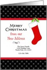 Our New Address Christmas Card-Red Christmas Stocking-Custom Text card