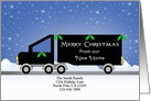 Our New Address Christmas Card-Black Truck-Snow Scene-Custom Text card