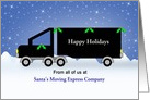 From Moving Truck Company Christmas Card-Black Truck-Snow Scene-Custom card