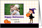 For Godmother Halloween Photo Card-Witch-Pumpkins-Customizable card