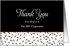 Customer Thank You Card-Black Swirls-Appreciation-Customizable Text card