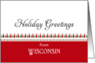 From Wisconsin Christmas Card-Christmas Trees & Star Border card
