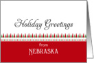 From Nebraska Christmas Card-Christmas Trees & Star Border card