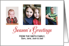 Season’s Greetings Christmas Card-Photo Card-Customizable Text card