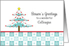 For Colleague / Co-Worker Christmas Card-Christmas Tree-Snowflakes card