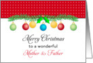 For Mom & Dad / Parents Christmas Card-Merry Christmas-Ornaments card