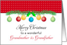 For Grandmother & Grandfather Christmas Card-Merry Christmas-Ornaments card