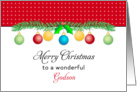 For Godson Christmas Card-Merry Christmas-Ornaments card