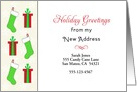 My New Address Christmas Card-Customizable-Stockings & Presents card