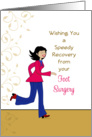 Foot Surgery Get Well Card-Girl Running-Swirls & Swooshes card