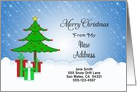 My New Address Christmas Card-Customizable-Christmas Tree & Presents card