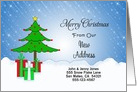 Our New Address Christmas Card-Customizable-Christmas Tree & Presents card