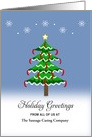 Hot Dogs Christmas Card-Customizable Text-Snow Scene-Christmas Tree card