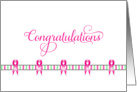Last Round of Chemo Card-Breast Cancer Ribbons-Encouragement card