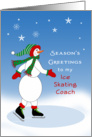 For Ice Skating Coach Christmas Card-Snowman Ice Skater card